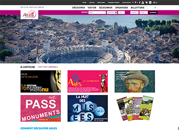 Intégration et développement du site web de l'office de tourisme d'Arles